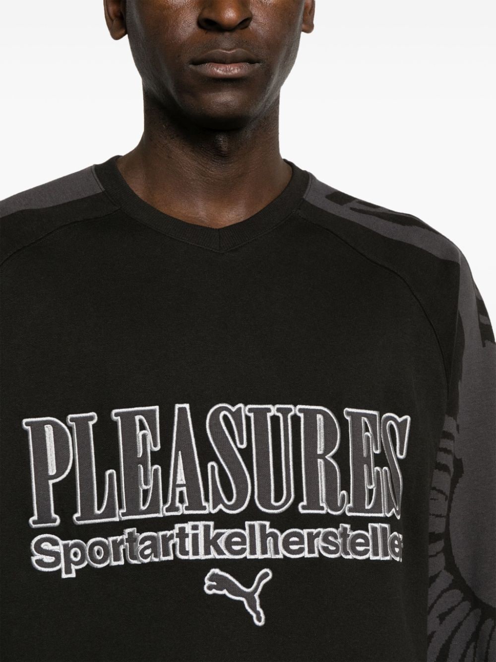 Shop Puma X Pleasures Cotton Hockey Jersey In Black