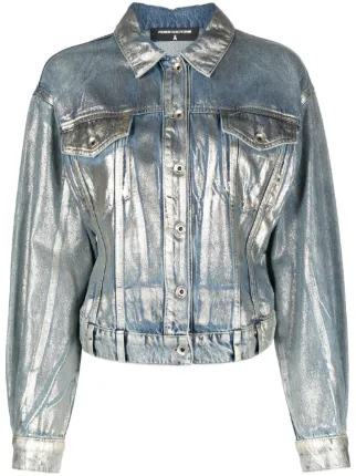ジャケット PATRIZIA PEPE JACKET Patrizia Pepe Metallic Denim Jacket | Blue | FARFETCH