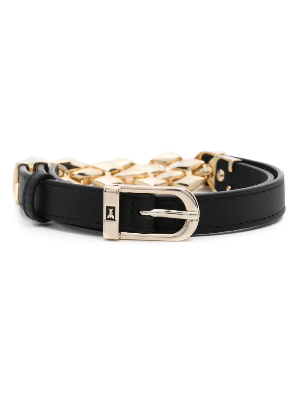 Patrizia Pepe Chain-link Detail Leather Belt In Black