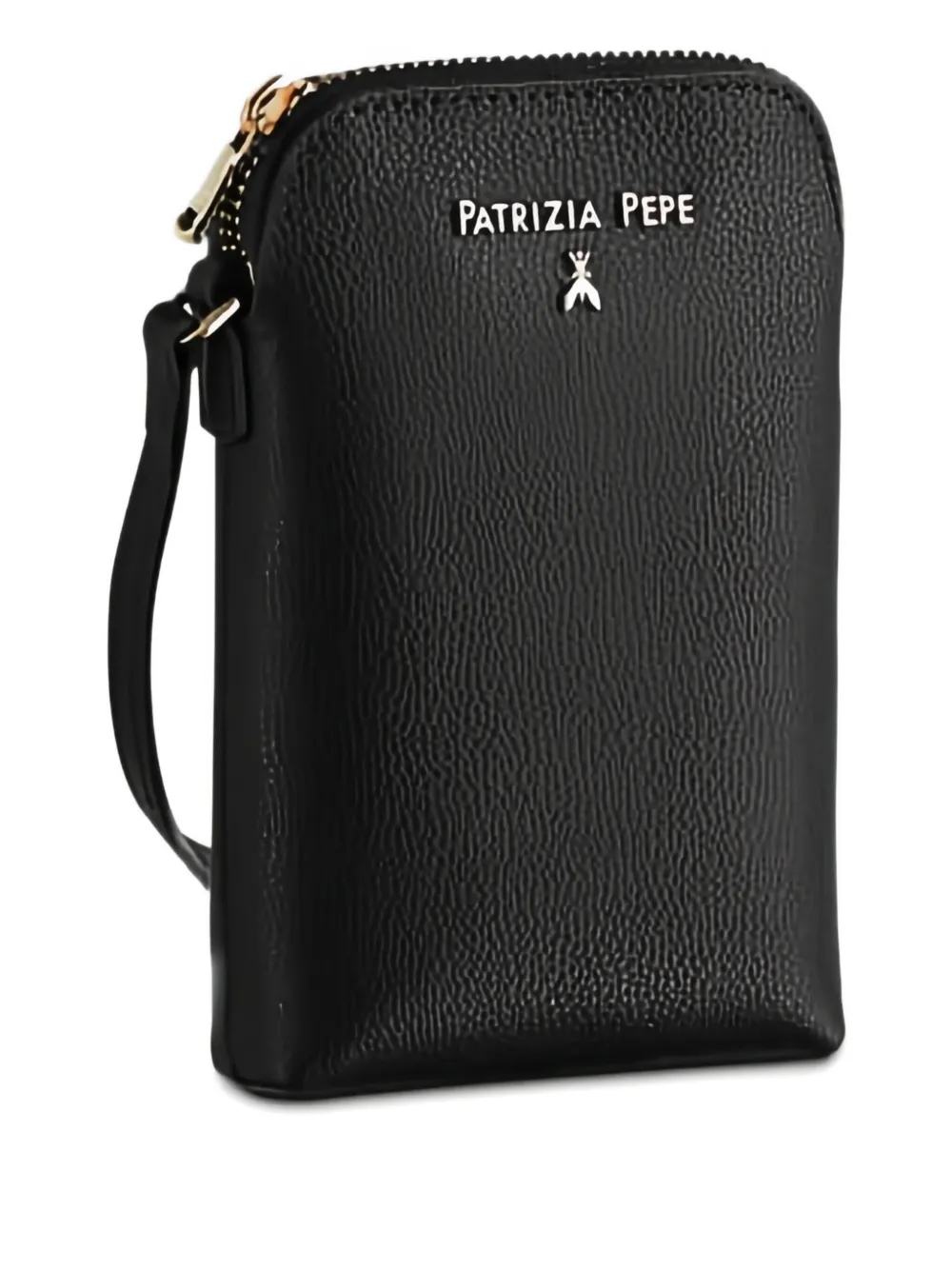 Patrizia Pepe Shoulder-strap Phone Holder In Black