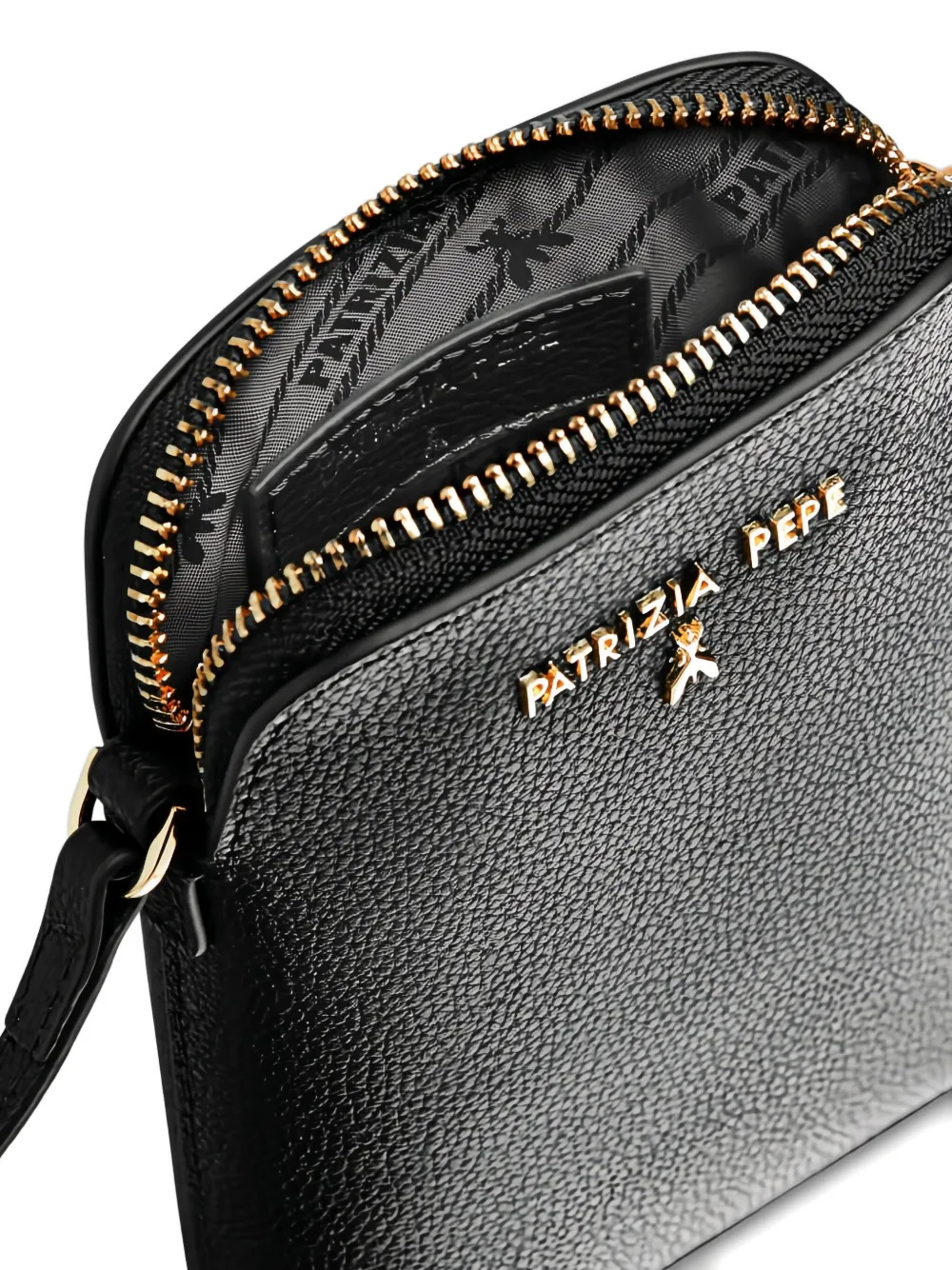 Patrizia Pepe Shoulder-strap Phone Holder In Black