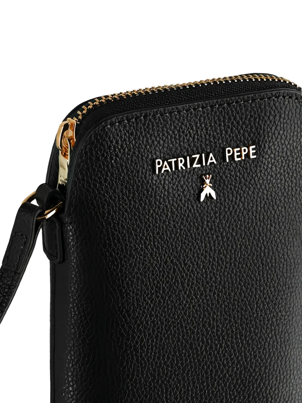 Patrizia Pepe Shoulder-strap Phone Holder In Black
