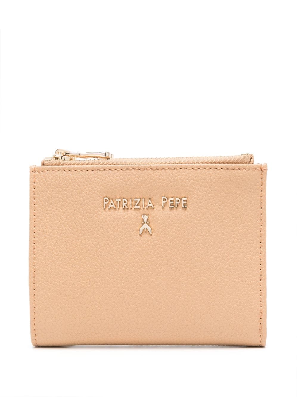 Patrizia Pepe Logo-lettering Leather Wallet In Neutral