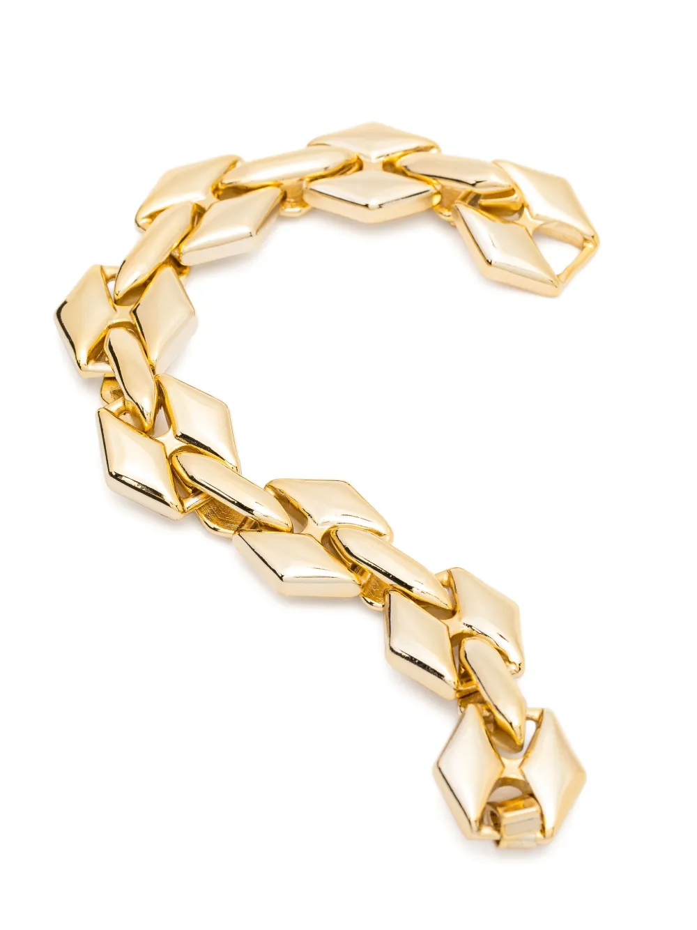 Shop Patrizia Pepe Micro Fly Geometric-link Bracelet In 金色