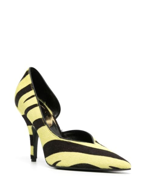 100mm zebra-print pumps