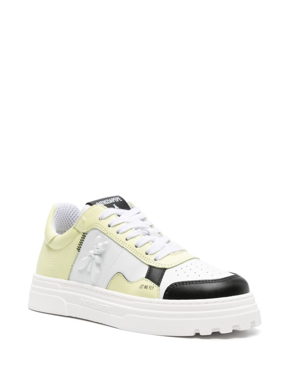 Shop Patrizia Pepe Pepe Leather Sneakers In 绿色