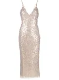 Patrizia Pepe sequin-embellished tulle midi dress - Neutrals