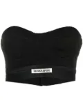 Patrizia Pepe logo-patch tailored bustier top - Black