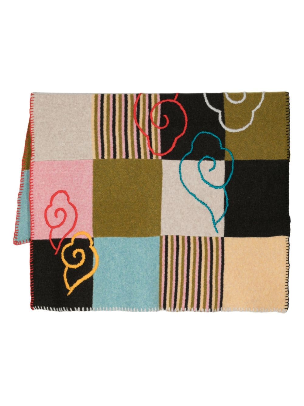 Softi patchwork bouclé scarf