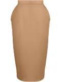 Max Mara Babele dart-detail brushed midi skirt - Brown