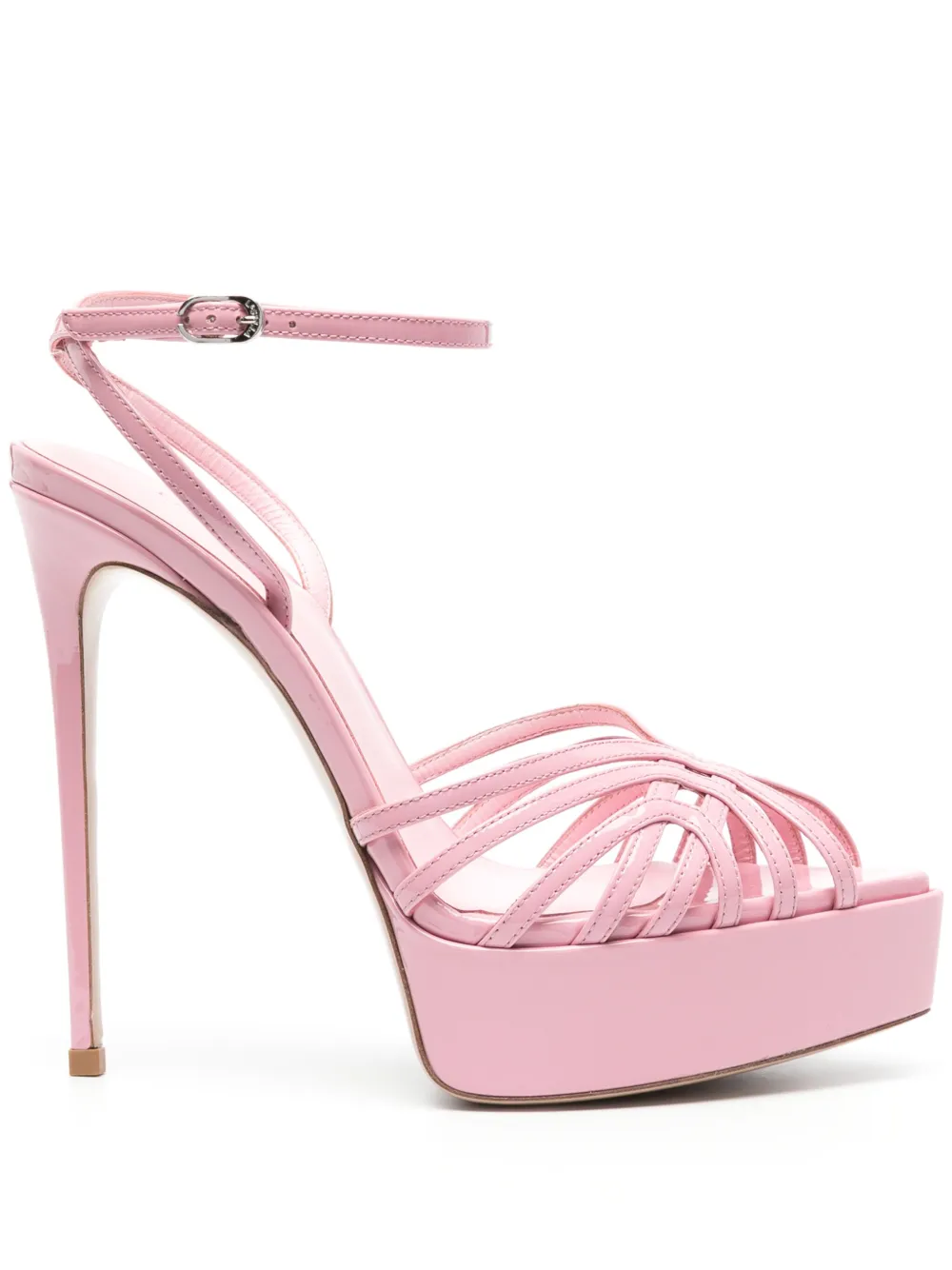 Le Silla Embrace 145mm leather sandals Pink