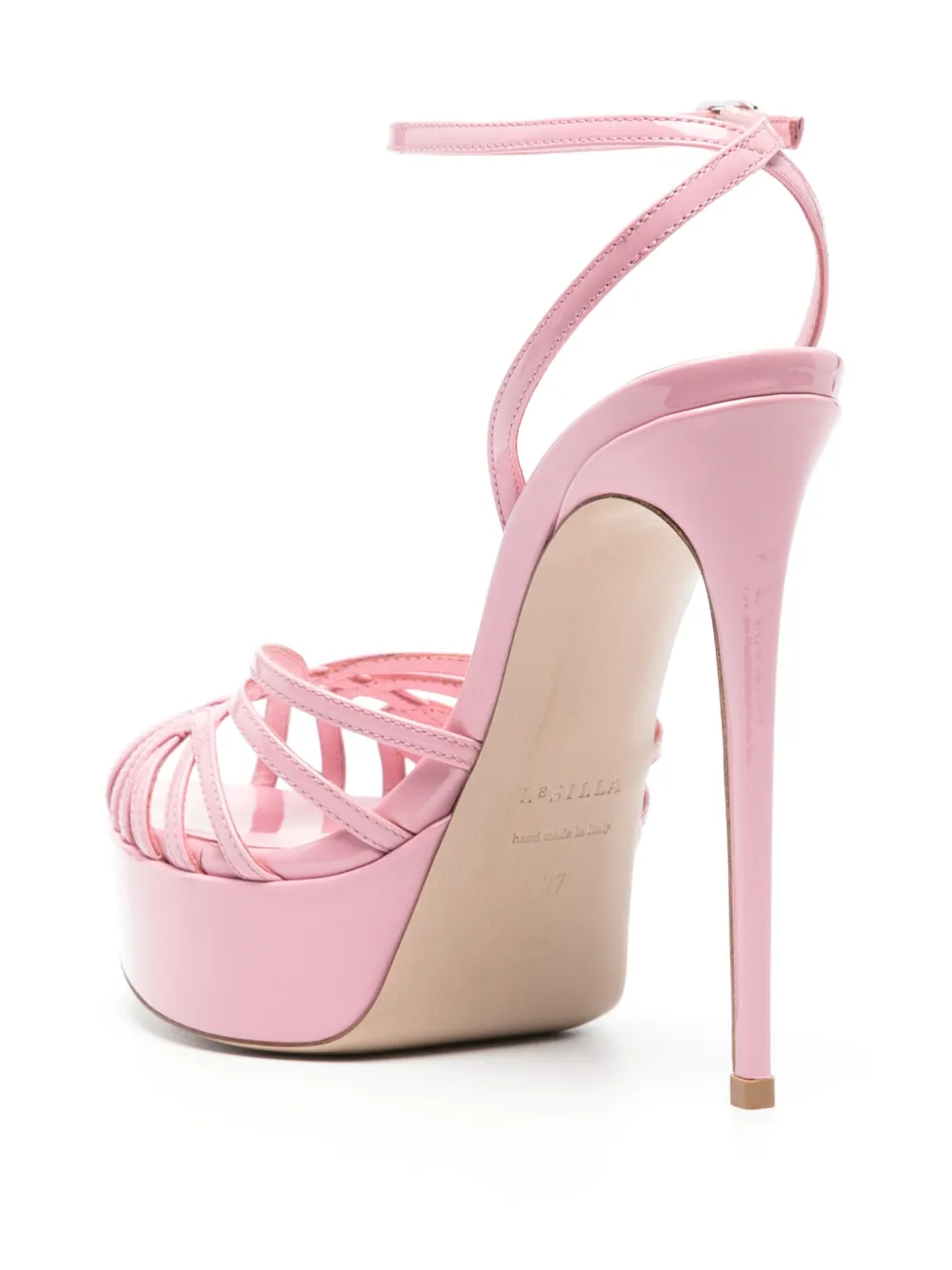 Le Silla Embrace 145mm leather sandals Pink