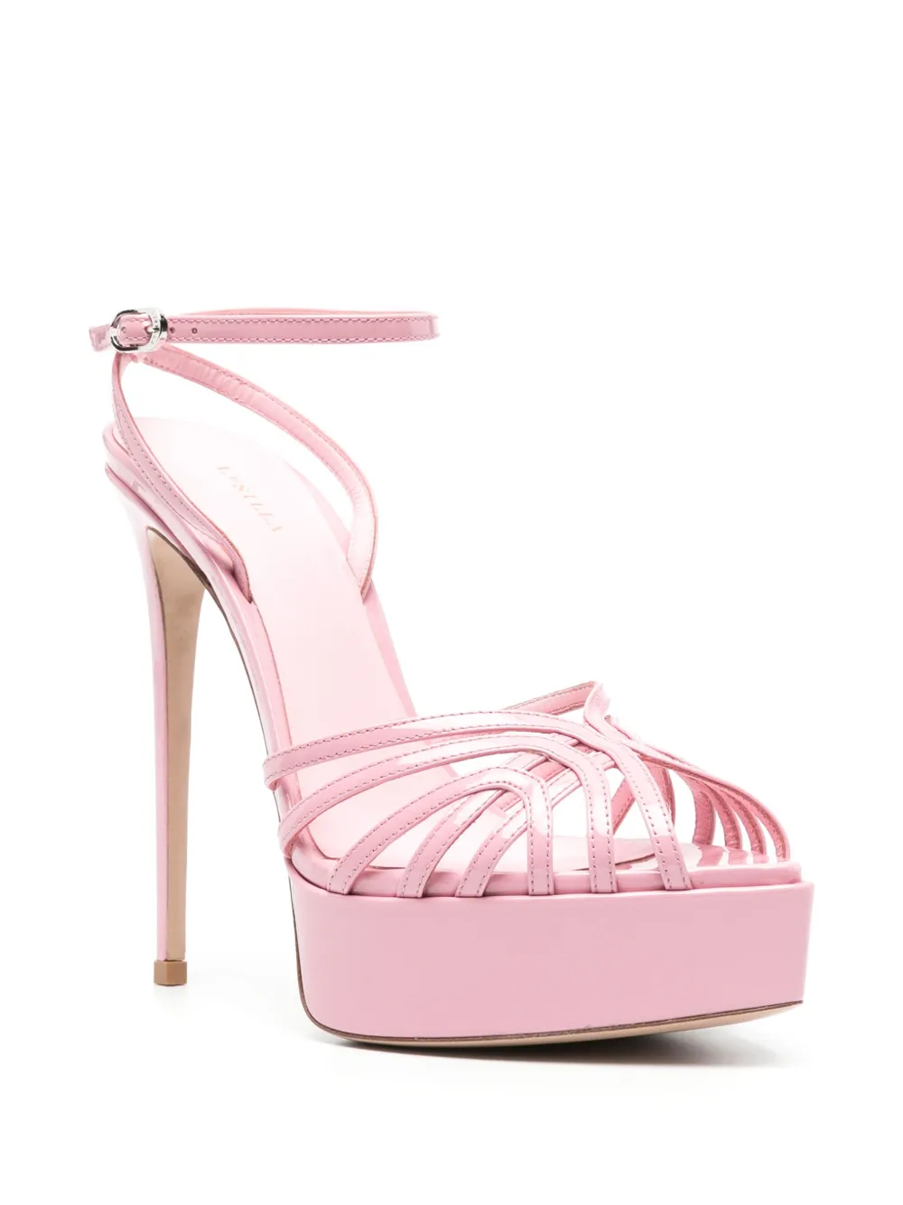 Le Silla Embrace 145mm leather sandals Pink