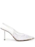 Le Silla Gilda 80mm crystal-embellished pumps - White