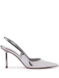 Le Silla Bella 80mm metallic slingback pumps - Silver