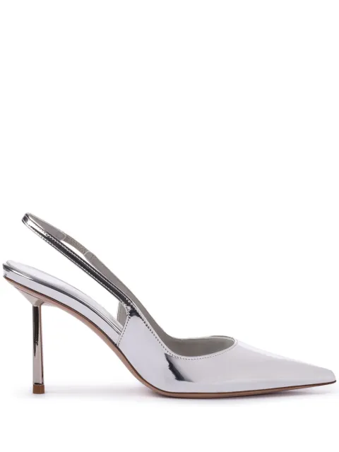 Le Silla Bella 80mm metallic slingback pumps