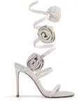 Le Silla Rose floral-appliqué sandals - White