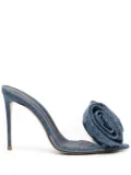 Le Silla Rose 110mm denim mules - Blue