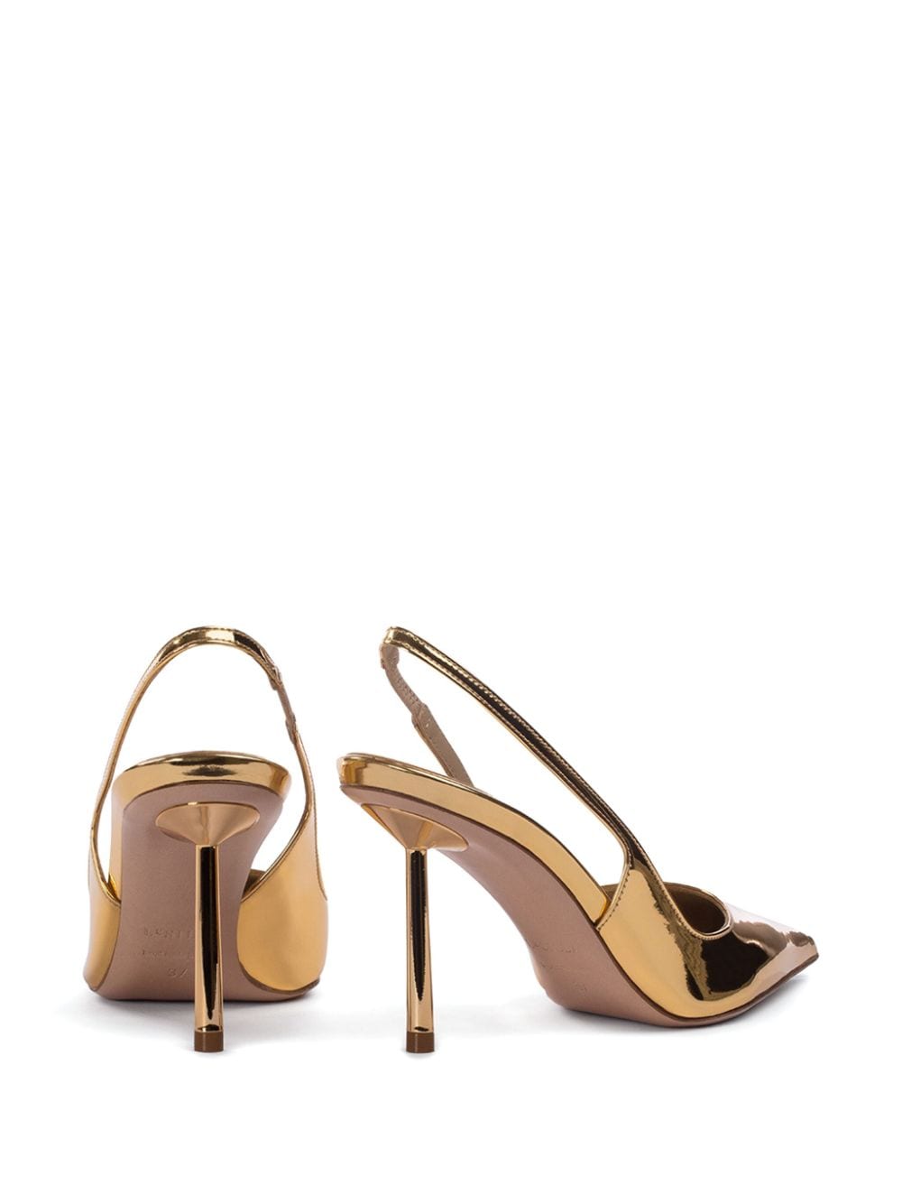 Shop Le Silla Bella Metallic Slingback Pumps In Gold