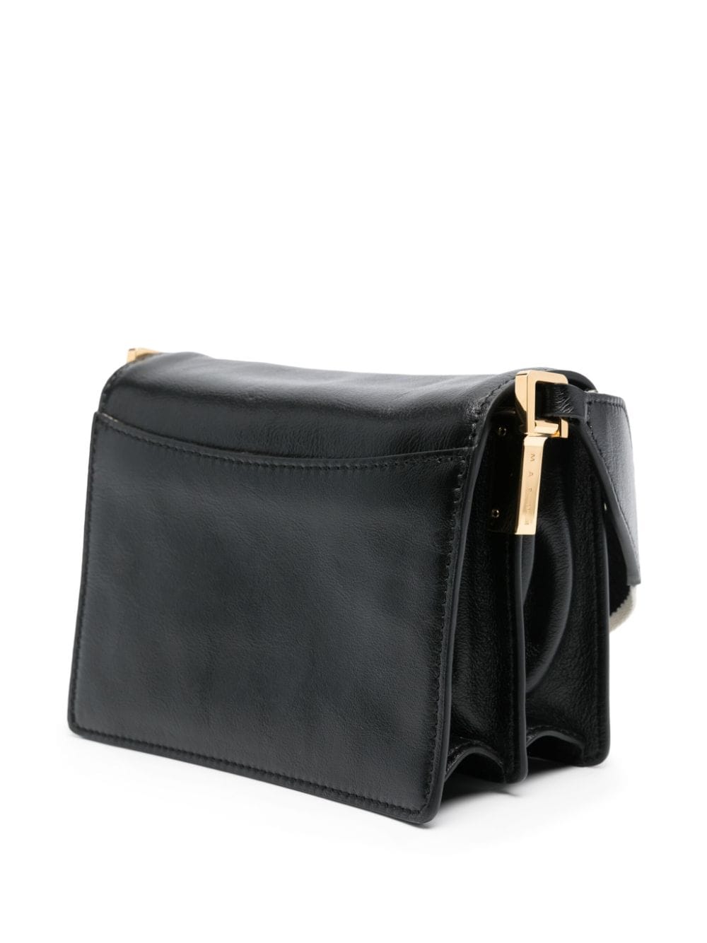 Shop Marni Trunk Leather Crossbody Bag In Black