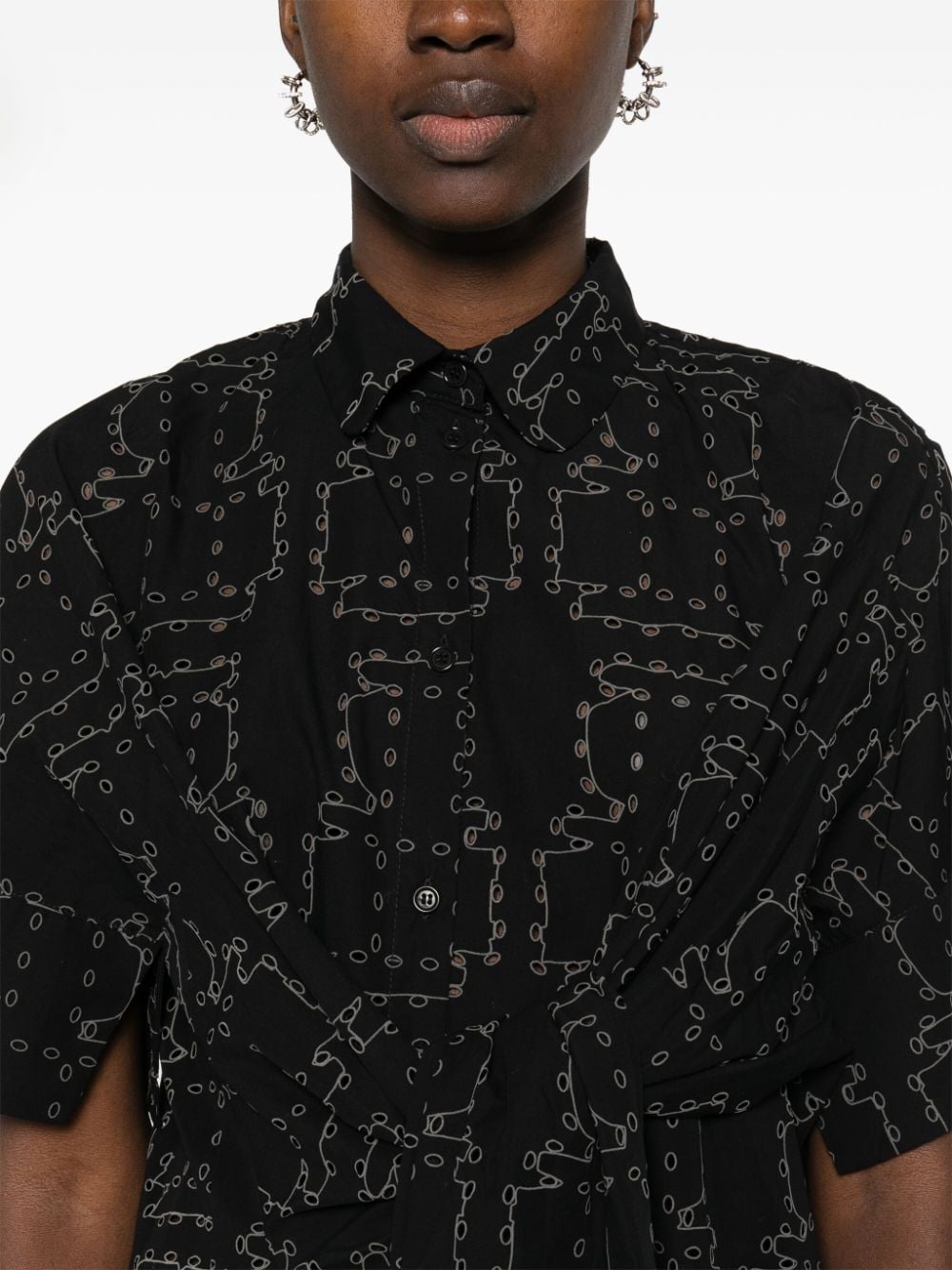 Shop Henrik Vibskov Fold Shirt Midi Dress In 黑色