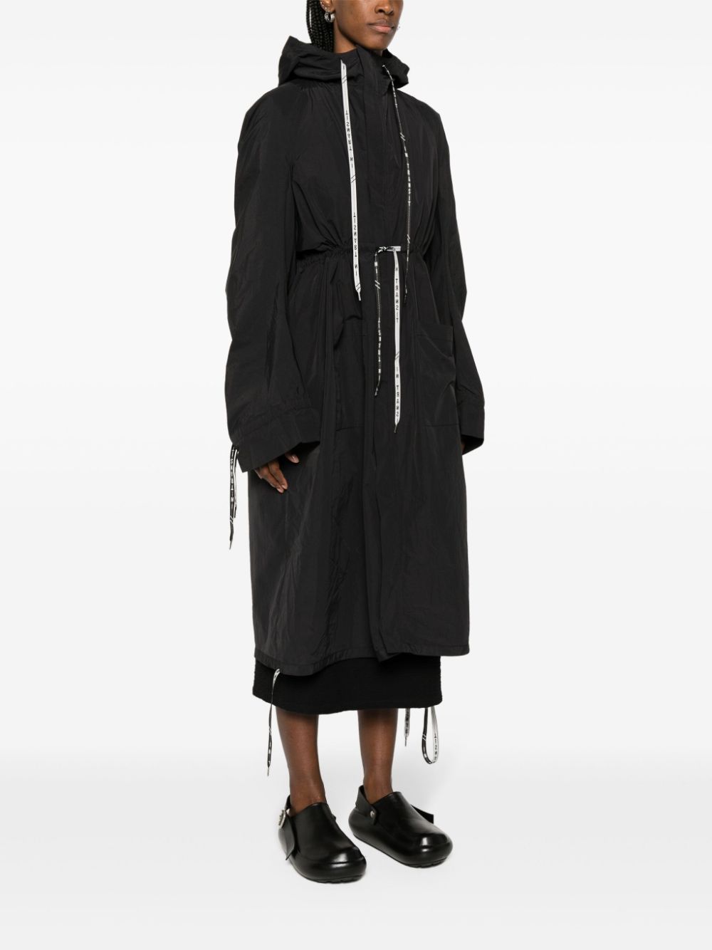 Shop Henrik Vibskov Delivery Hooded Maxi Coat In Black