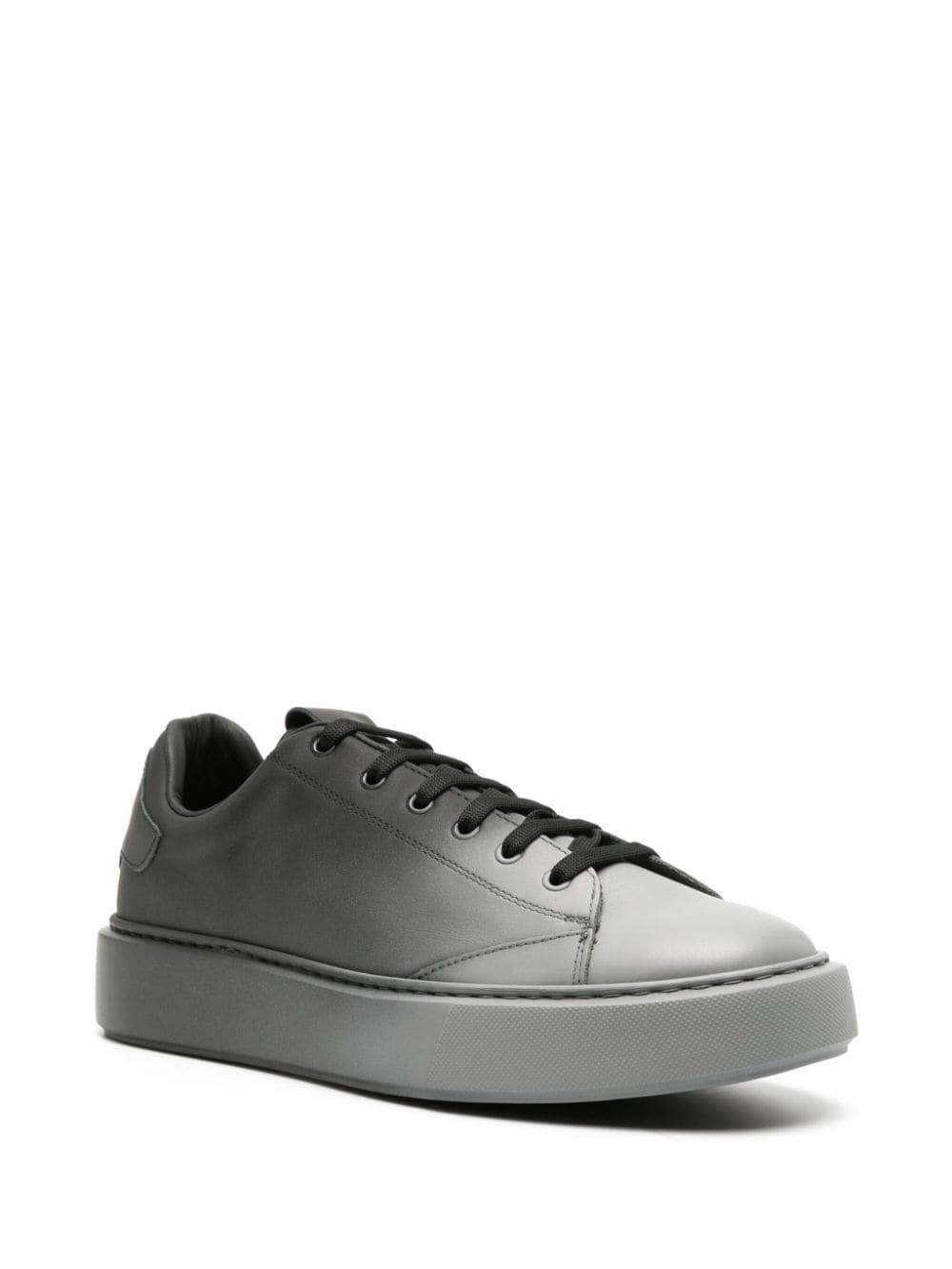 Shop Iceberg Gradient Leather Lace-up Sneakers In Grey