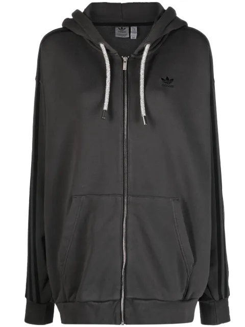 adidas logo-embroidered hooded jacket