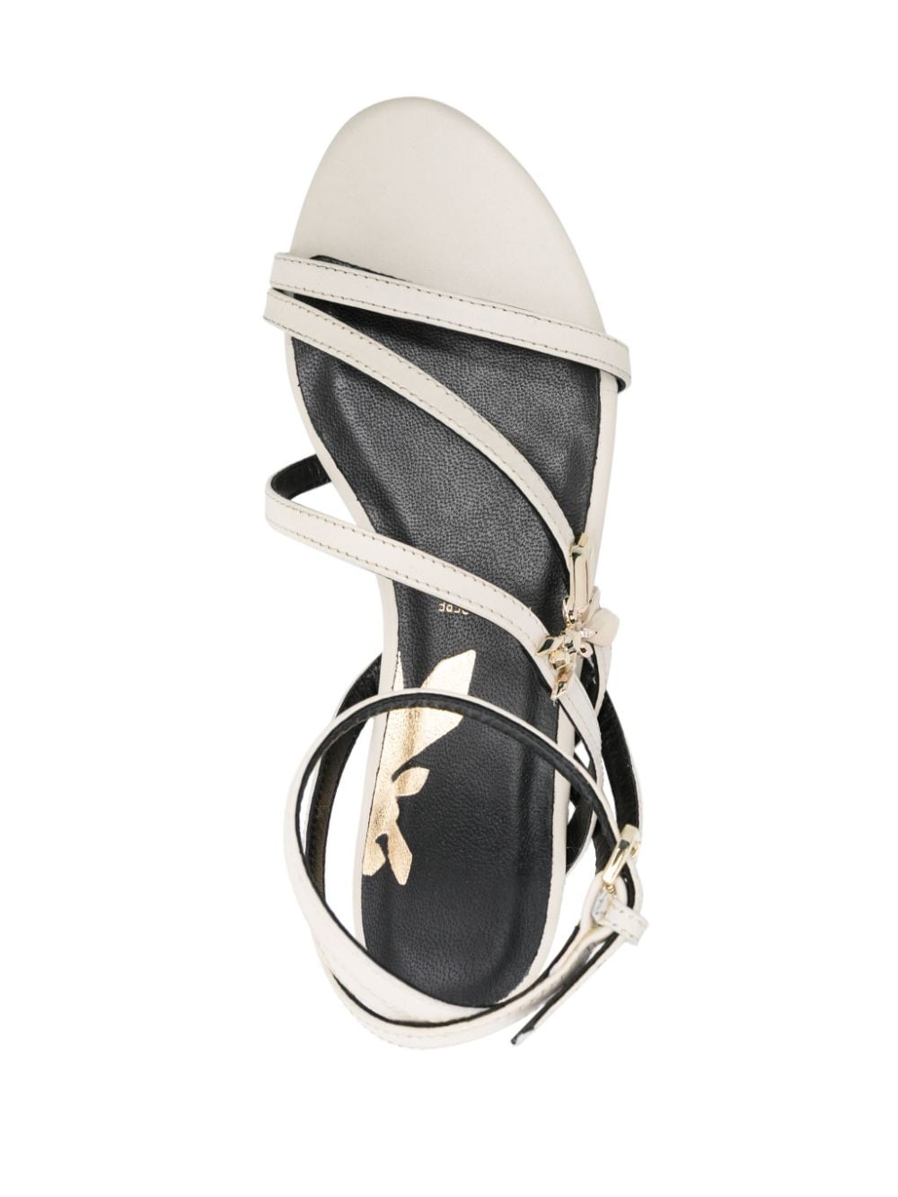 Shop Patrizia Pepe Fly-plaque Leather Sandals In White