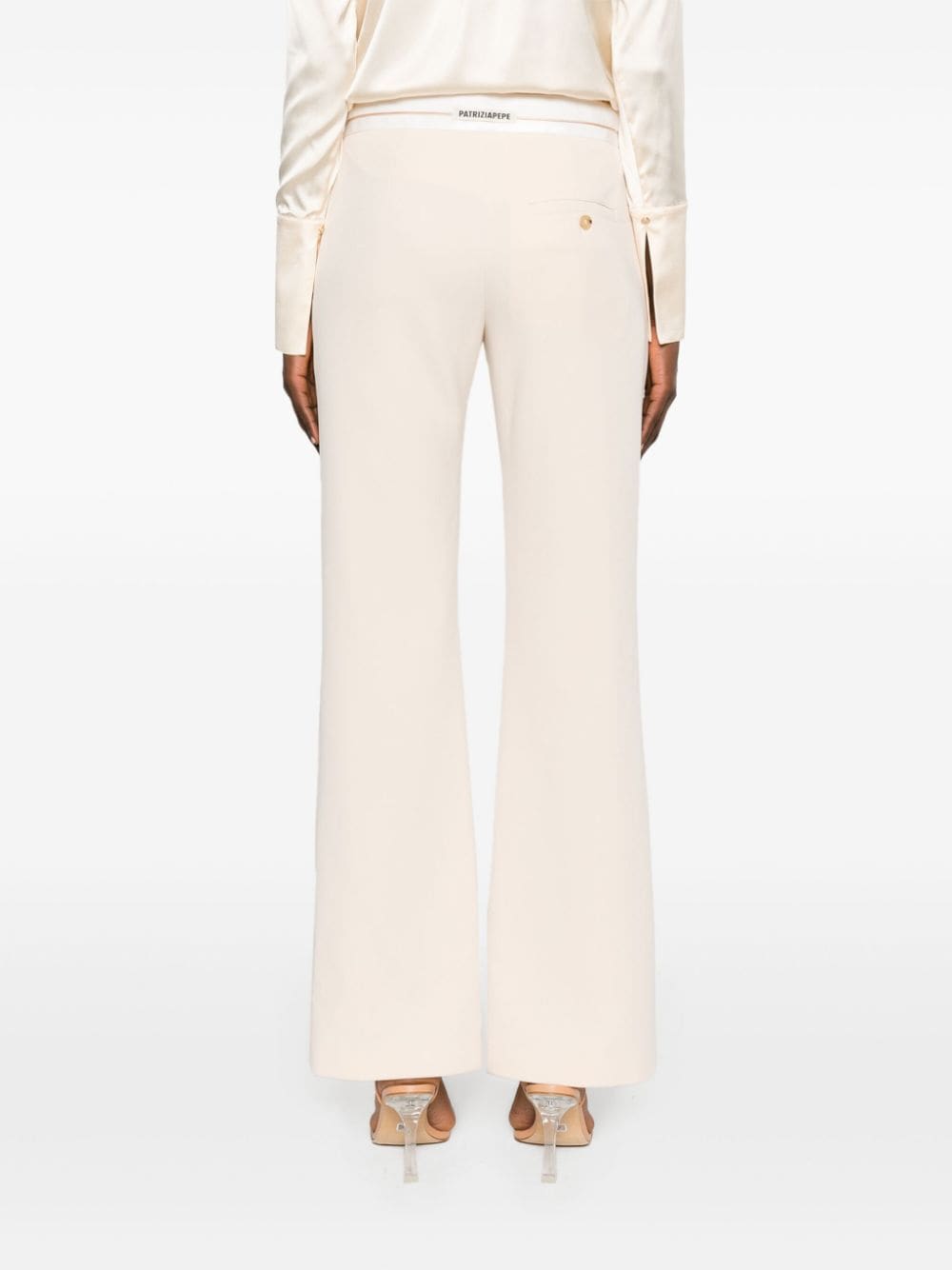 Shop Patrizia Pepe Low-rise Straight-leg Trousers In Pink