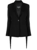 Patrizia Pepe fringed twill blazer - Black