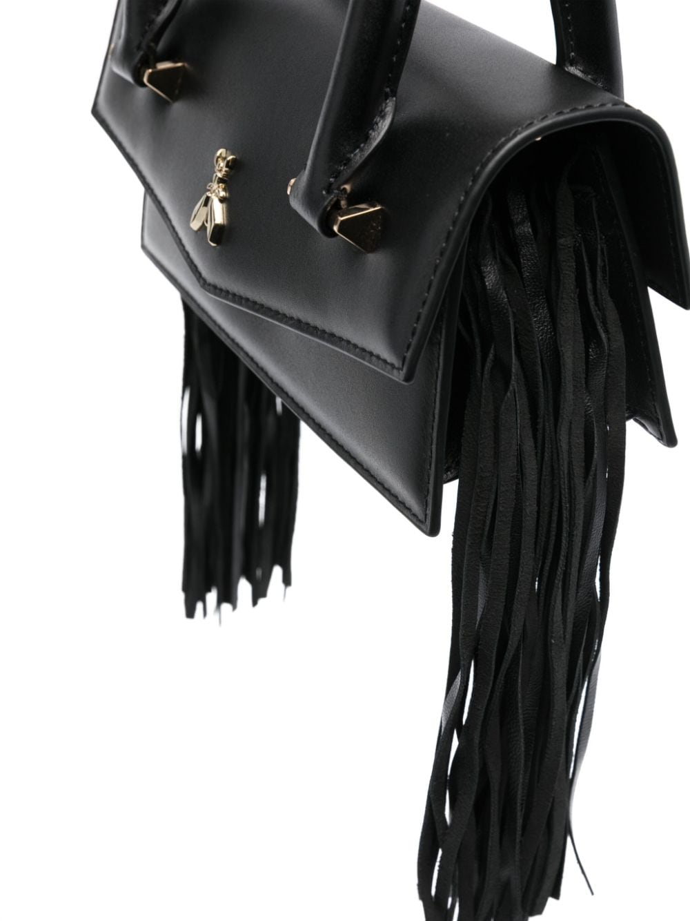 Shop Patrizia Pepe Fly Bamby Flamenca Fringed Tote Bag In Black