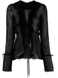 Patrizia Pepe flared chiffon blouse - Black