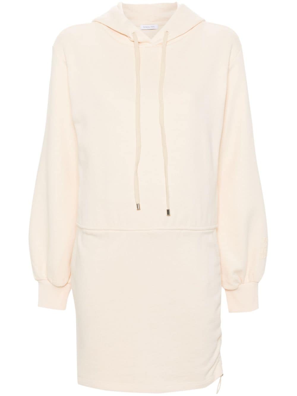 Patrizia Pepe Hooded Jersey Minidress In Neutrals