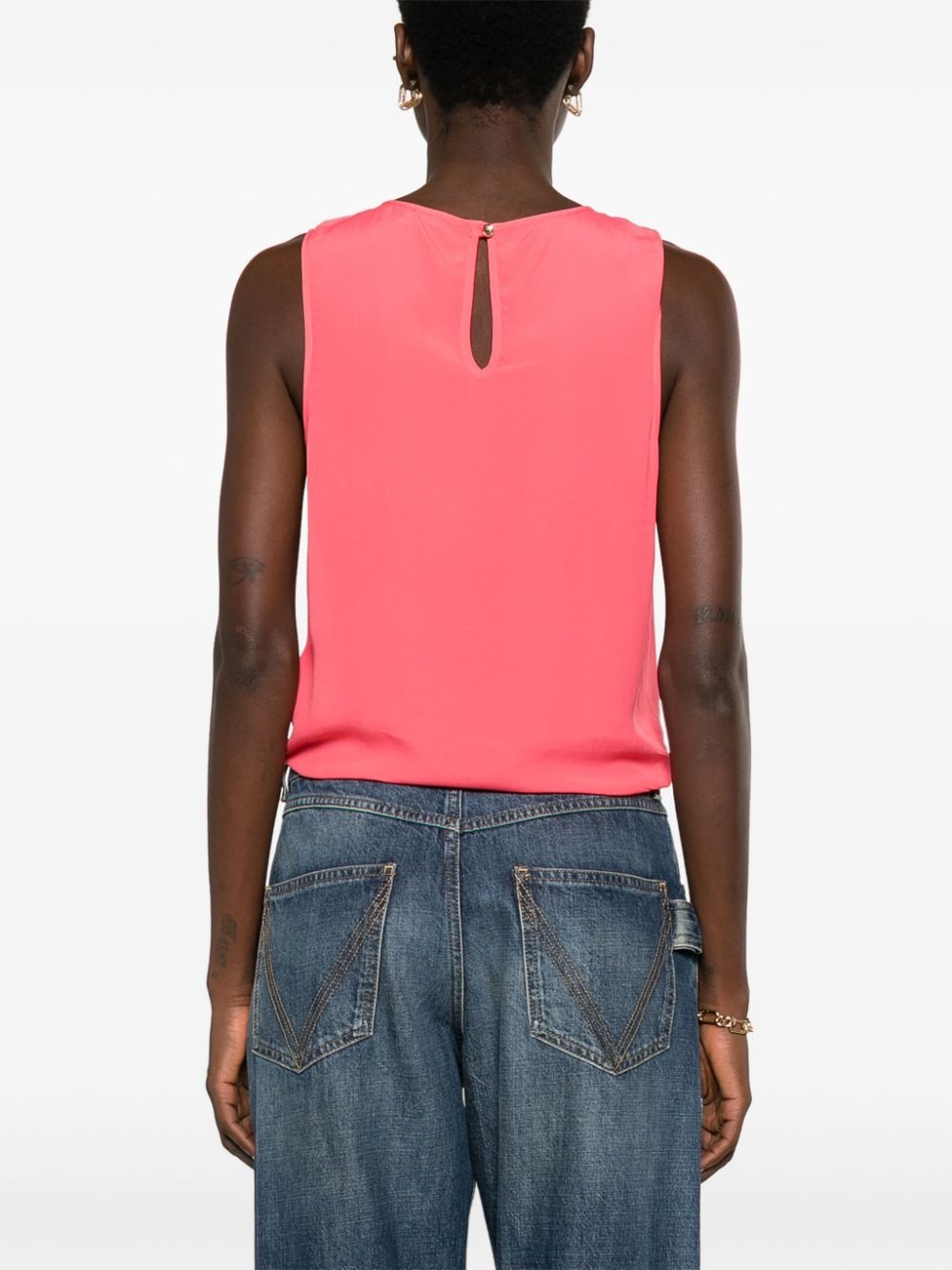 Shop Patrizia Pepe Cut Crossover Top In Pink