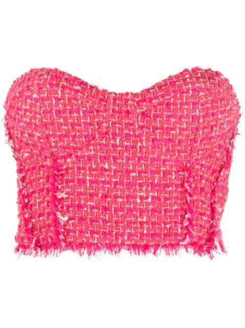 Patrizia Pepe top estilo bustier de tweed