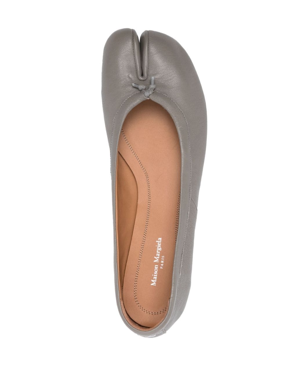 Shop Maison Margiela Tabi Leather Ballerina Shoes In Grey