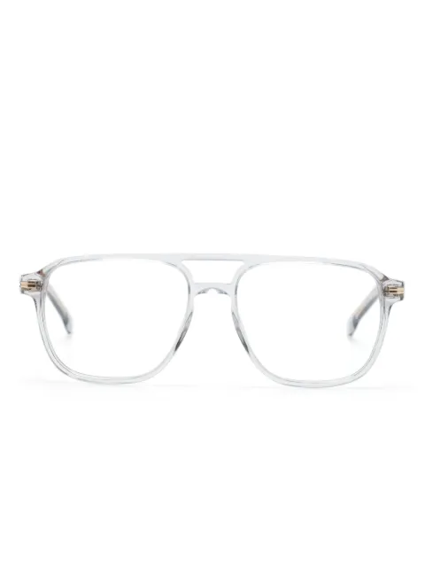 BOSS pilot-frame transparent glasses