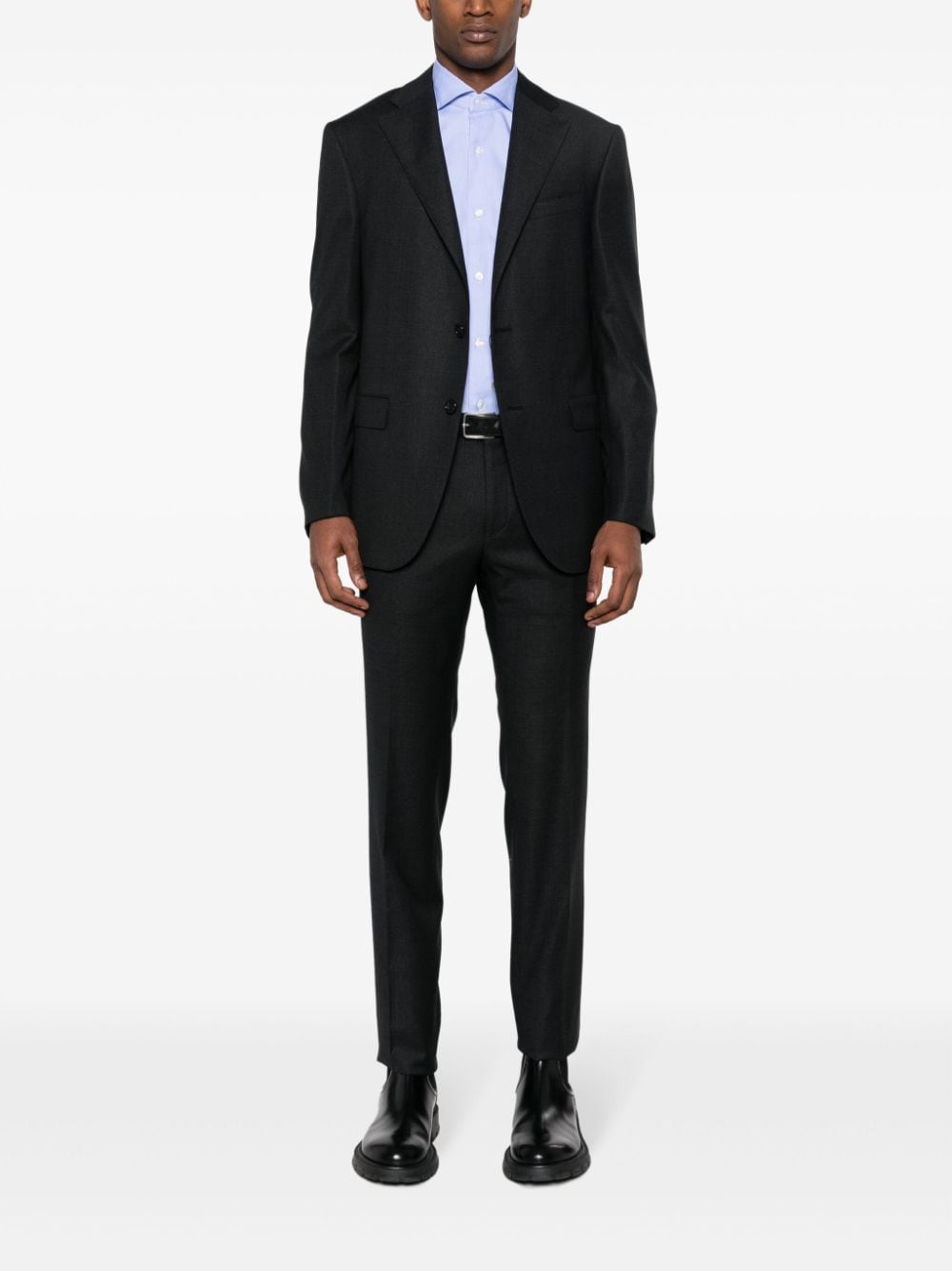 Corneliani virgin-wool single-breasted blazer - Zwart