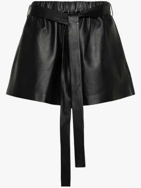 RED Valentino belted-waist leather shorts