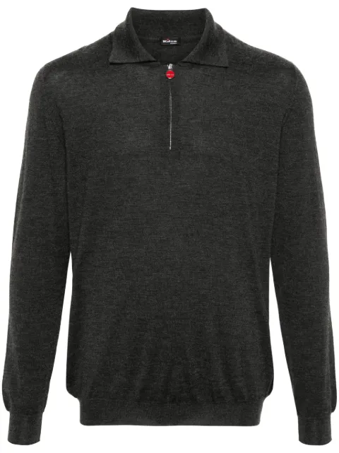 Kiton fine-knit long-sleeved polo shirt 