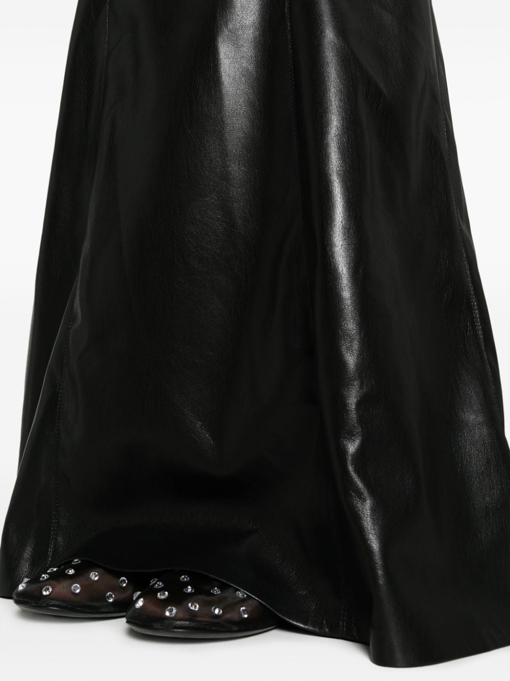 Shop Nanushka Carlotta Faux-leather Maxi Skirt In Black