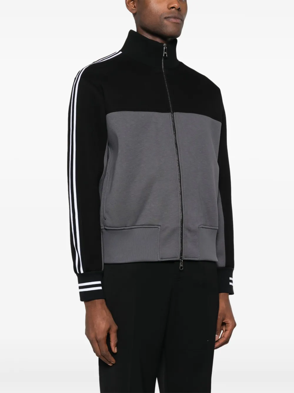 Neil Barrett Stripe-detailing Two-tone Jacket In Schwarz