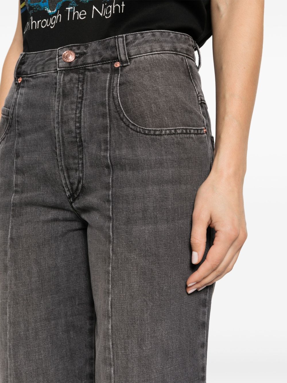 Shop Isabel Marant Cropped Straight-leg Jeans In Grey