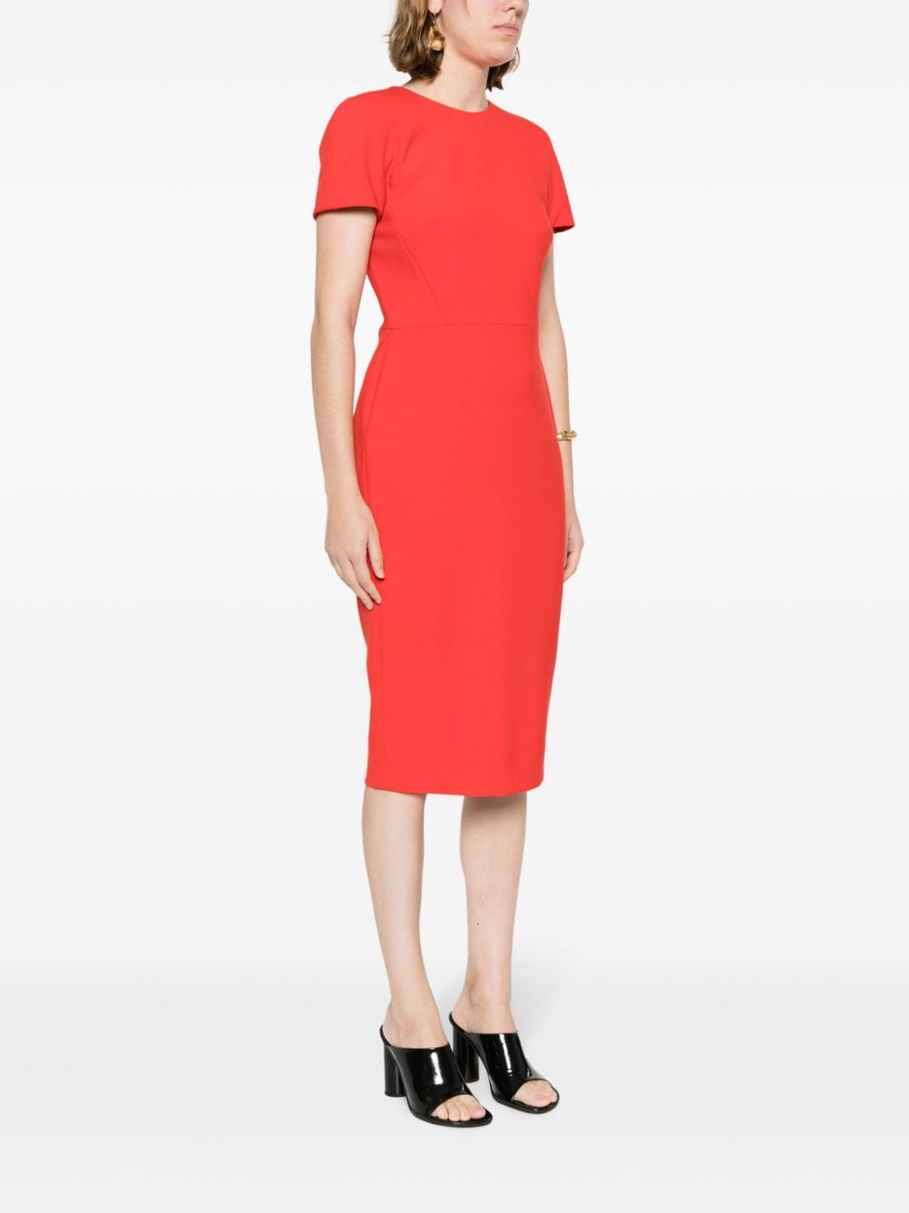 Shop Victoria Beckham Crepe Shift Dress In Red