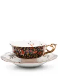 Seletti Hybrid Kannauj floral-print tea cup set - Blue