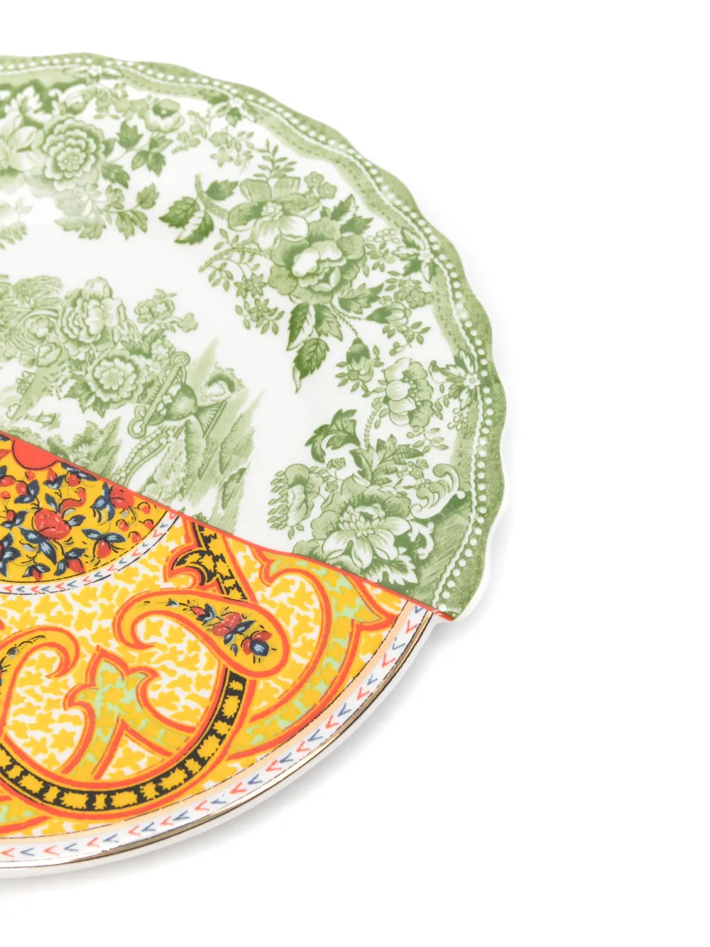 Seletti Hybrid Sravasti Ceramic Fruit Plate In Green