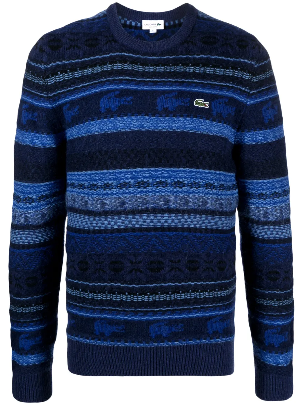Lacoste Trui met jacquard en logopatch Blauw