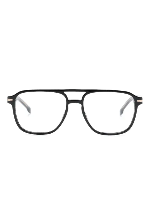 BOSS 1600-EX4 double-bridge square-frame glasses