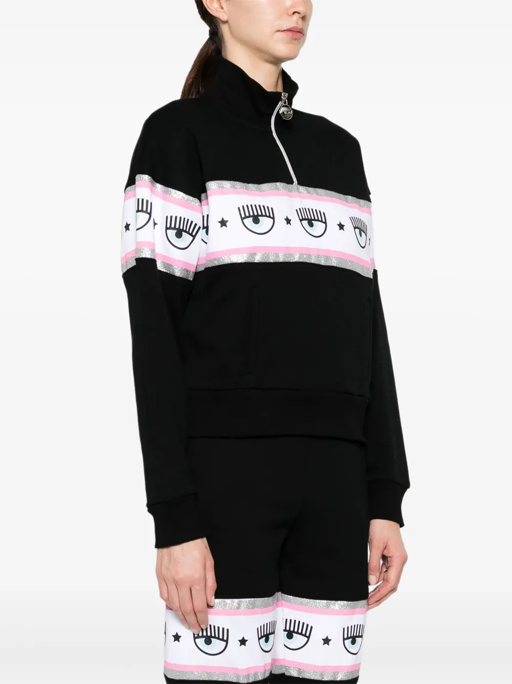 Chiara Ferragni Sweater met logoband Zwart